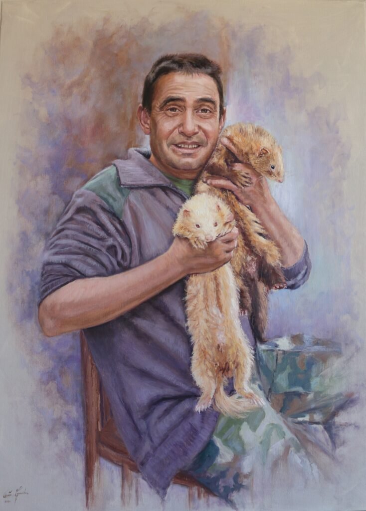 Andrés con sus hurones