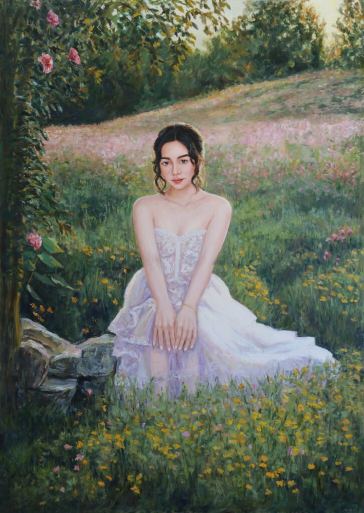 Bella en el jardín